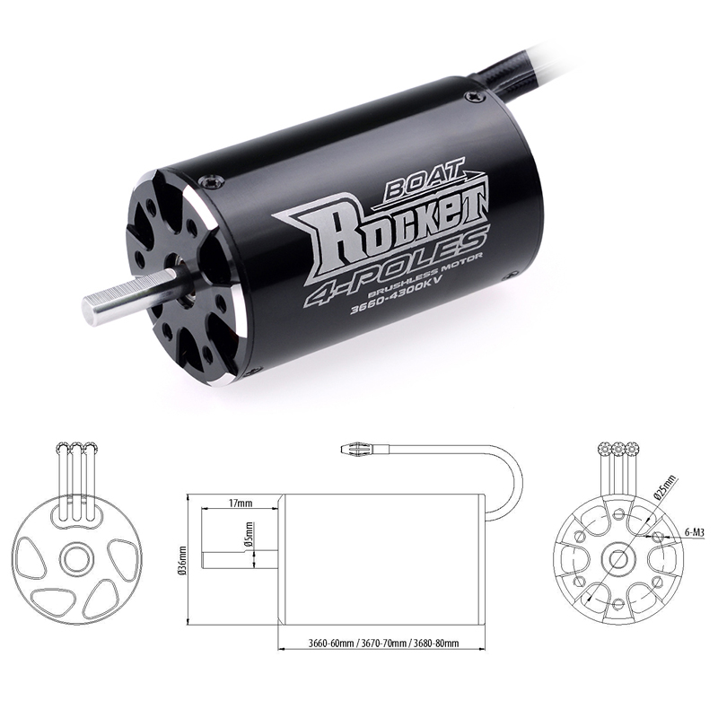 Rockt 3660 3670 3680 3250KV 26 - Brushless Motor 3650 avaliação e preço